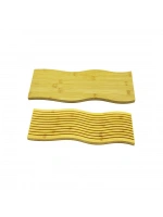 Dmr-4880 (dalgalı Kenar ) ( Çift Taraflı=düz & Dalgalı Oyuk Kanallı ) Ahşap Bambu Sunum Tepsi ( 15x39cm)*24