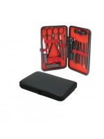 Dmr-4941 ( 18pcs ) ( Siyah ) Desenli Manikür & Pedikür Seti Çanta ( Cüzdan Modeli )*120