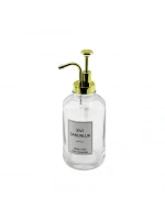 Dmr-4947 (yuvarlak) (cam Şişe & Şeffaf) Sıvı Sabunluk 500ml (pompa & Musluk Ayrık Model Başlı)*48