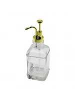 Dmr-4948-4968 ( Kare ) ( Cam Şişe & Şeffaf ) Sıvı Sabunluk 500ml (pompa & Musluk Ayrık Model Başlı)*48