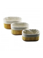 Dmr-4951 (3lü) (oval) (bambu Kenar) Organizer Sepet*10