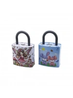 Dmr-9268 ( Kilit Şekilli ) Desenli Kilitli Metal Kumbara*48