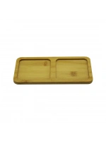 Dmr Home Dmr-4876 ( Dikdörtgen & 2 Bölmeli ) Ahşap Bambu Yağdanlık Altlık ( 12x23.5cm )*144