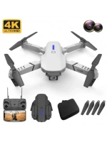 E88 Drone 4k Hd Çift Kameralı Drone App Kontrol Wifi Li Katlanabilir Quatcopter X3 Batarya