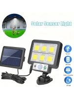 Egonex 120 Cob Led Solar Panel Güneş Enerjili 3 Mod Duvar Lambası