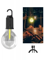 Egonex 3 Farklı Mod Ledli Şarjlı Asma Kancalı Kamp Lambası Taşınabilir Ampul T01-B