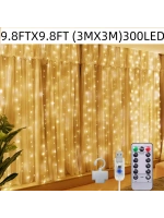 Egonex 300 Ledli 10 Sarkıt Perde Led Işık-8 Fonksiyon, Uzaktan Kumandalı, 3x3 Metre