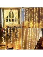 Egonex 300 Ledli 10 Sarkıt Perde Led Işık-8 Fonksiyon, Uzaktan Kumandalı, 3x3 Metre