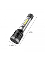 Egonex ​​5w Cob Ve Led Şarj Edilebilir El Feneri - Siyah