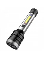 Egonex ​​5w Cob Ve Led Şarj Edilebilir El Feneri - Siyah
