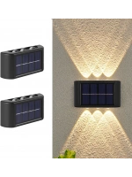 Egonex 6 Ledli Solar Çift Taraflı Duvar Lambası Güneş Enerjili Aydınlatma Dekorasyon Aplik Işık