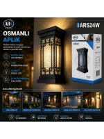 Egonex Ars-348952 ( Ip66 ) ( 50.000 Saat Led Ömrü ) ( 22w ) Osmanlı Led Aplik Duvar Lambası*30