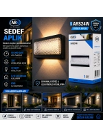 Egonex Ars-348953 ( Ip66 ) ( 50.000 Saat Led Ömrü ) ( 22w ) Sedef Led Aplik Duvar Lambası*30