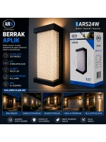Egonex Ars-348954 ( Ip66 ) ( 50.000 Saat Led Ömrü ) ( 22w ) Berrak Led Aplik Duvar Lambası*30