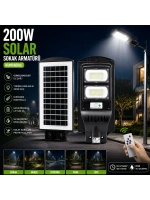 Egonex Ars-348965 ( 200w & 6500k ) ( Solar & Güneş Enerjili ) Sokak Lambası & Armatür ( Sensörlü ) ( Bahçe-balkon-sokak )*10