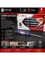 Egonex Aslan As-7204 ( Düz ) Kontrol Kalemi Klemens Çelik Uçlu*24x20