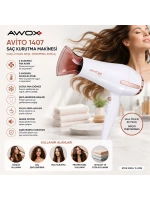 Egonex Awox 1407 ( Beyaz ) Avito Saç Kurutma Makinesi 2200w*12