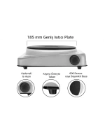 Egonex Awox Lotus Tek Gözlü Elektrikli Ocak Plate 185mm.1500w*6