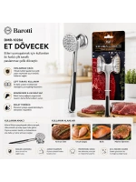 Egonex Barotti Dmr-10284 ( Çift Başlı & Komple Metal ) ( Paslanmaz Çelik ) Et Dövecek*72