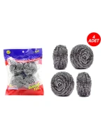 Egonex Bella House K-7279 ( 4pcs ) ( Poşetli ) Bulaşık Top Teli ( Paslanmaz )*12x20