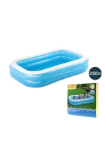 Egonex Bestway-54006 ( 2 Halka ) ( 778lt ) Dikdörtgen Aile Mavi Şişme Havuz ( 2.62x1.75x51cm ) ( 6+ Yaş )*3=k