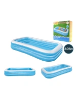 Egonex Bestway-54009 ( 3 Halka ) ( 1.16lt ) Dikdörtgen Aile Mavi Şişme Havuz ( 3.05x1.83x56cm ) ( 6+yaş )*2=k