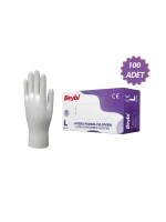 Egonex Beybi ( L ) ( Pudralı ) ( 100pcs ) ( Lateks ) Muayene Eldiveni*1x20