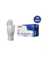 Egonex Beybi ( M ) ( Pudralı ) ( 100pcs ) ( Lateks ) Muayene Eldiveni*1x20