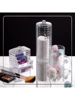 Egonex Blackstone Krc-028 Diamond ( 3lü ) Organizer Set (mika Kristal Plastik) (kulak Pamukluk & Makyaj Pamukluk & Mendillik)*24