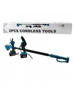 Egonex BN-5 CORDLESS TOOLS LTJ-6A ZZ-01 (2 PCS SET) (6) (BUDAMA DAL KESME TESTERE=ŞARJLI--YAĞSIZ & ZİNCİRLİ + ŞARJLI BAĞ MAKASI ) TELESKOPİK UZAYAN METAL SAP=120--195CM*6