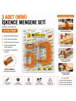 Egonex Emka-5492 ( 3pcs ) ( Mini ) İşkence Mengene Seti ( Çelik Karbon ) ( 25-50-75mm )*72