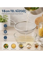 Egonex Enfa Enf-1295 ( 18cm ) Tel Süzgeç Metal Saplı Kulaklı*200