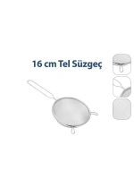 Egonex Enfa Enf-1296 ( 16cm ) Tel Süzgeç Metal Saplı ( Kulaklı )*200