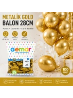 Egonex Gemar Gm-110-39 ( Metalik & Gold ) Balon ( 11 & 28cm & 100pcs )*1x50