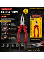 Egonex Gk Tools ( Kırmızı & Şeffaf ) ( 7 ) ( Saplı ) Kargaburnu ( 180mm) *6x20