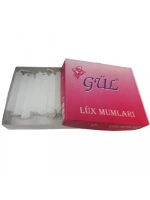 Egonex Gül Kod-240 ( Küçük ) Beyaz Mum ( 20li Kutu )*1x60