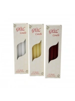 Egonex Gül Mum Candle Kod-205 ( 4pcs ) ( Konik Şamdan & Düz ) Mum ( Beyaz & Renkli ) ( 2x25cm )*55