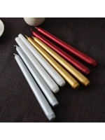 Egonex Gül Mum Kod-252  ( 4pcs ) Candle Metalik Renkler Şamdan Mum 25cm*40