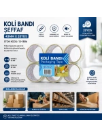 Egonex Hasbros Packaging Tape ( 43mm X 20yds ) ( Şeffaf ) Koli Bantı ( Brkt-555526 ) ( Bandı )*12x12