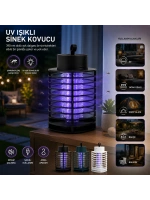 Egonex Hasuba Hs-373 ( Usb Şarjlı & 2 Renk Işık ) ( Asma Aparat & Sessiz Çalışma ) Uv Işıklı Sinek Kovucu*100