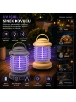 Egonex Hasuba Hs-376 ( Usb Şarjlı & 2 Renk Işık ) ( Asma Aparat & Sessiz Çalışma ) Uv Işıklı Sinek Kovucu*50