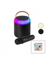 Egonex Hasuba Hs-88 (k4) (yuvarlak) Karaoke (mikrofonlu) Bluetooth Wireless Hoparlör & Speaker (usb Şarjlı & Işıklı)*50