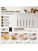 Egonex Hıgh Qualıty Yakut-10712 ( 6pcs ) ( Mini=13cm ) ( Metal ) Çırpıcı*200