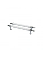 Egonex İbico-918 ( Orta & 13cm ) ( Krom & Beyaz ) Boru Kulp*10x5