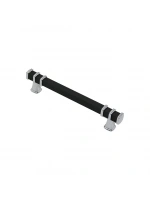 Egonex İbico-964 ( 12.8cm ) ( Yüzük Krom & Kulp Siyah ) ( Kare ) Çekmece Kulp*10x5