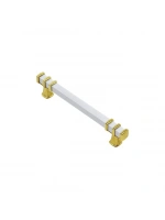 Egonex İbico-966 ( 12.8cm ) ( Yüzük Altın & Kulp Beyaz ) ( Kare ) Çekmece Kulp*10x5