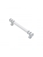 Egonex İbico-967 ( 12.8cm ) ( Yüzük Krom & Kulp Beyaz ) ( Kare ) Çekmece Kulp*10x5