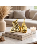 Egonex İBİCO İ12-169 ( ÇİFT ARMUT & ORTA ) ( GOLD & SERAMİK ) BİBLO & DEKORATİF SÜS EŞYASI*12X12