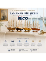 Egonex İbico İ12-237 ( Orta ) ( Uzunluk : 30cm & Genişlik : 32cm ) Masaüstü Dekoratif ( Ahşap ) Yelkenli Gemi Süs Eşyası*24