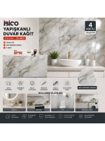 Egonex İbico İ13-085 ( 4pcs ) ( 30x60cm ) ( Düz & Panel ) ( Mix Mermer Desen ) Yapışkanlı Duvar Kağıt*60=k